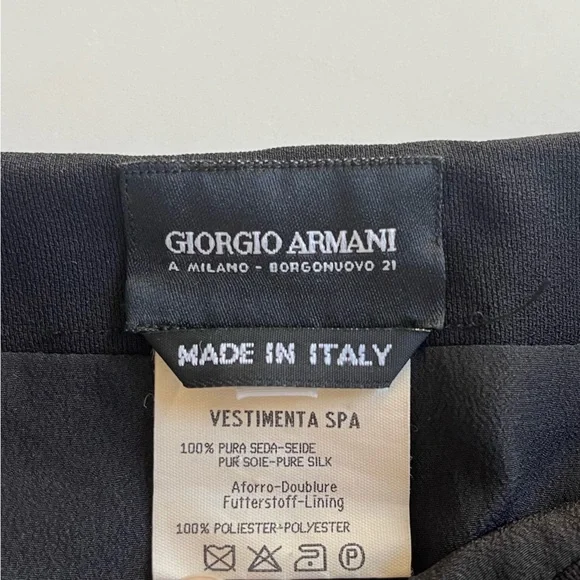 Giorgio Armani Black 100% Silk Maxi Straight Skirt in 46EU (10US) or L - Picture 6 of 16